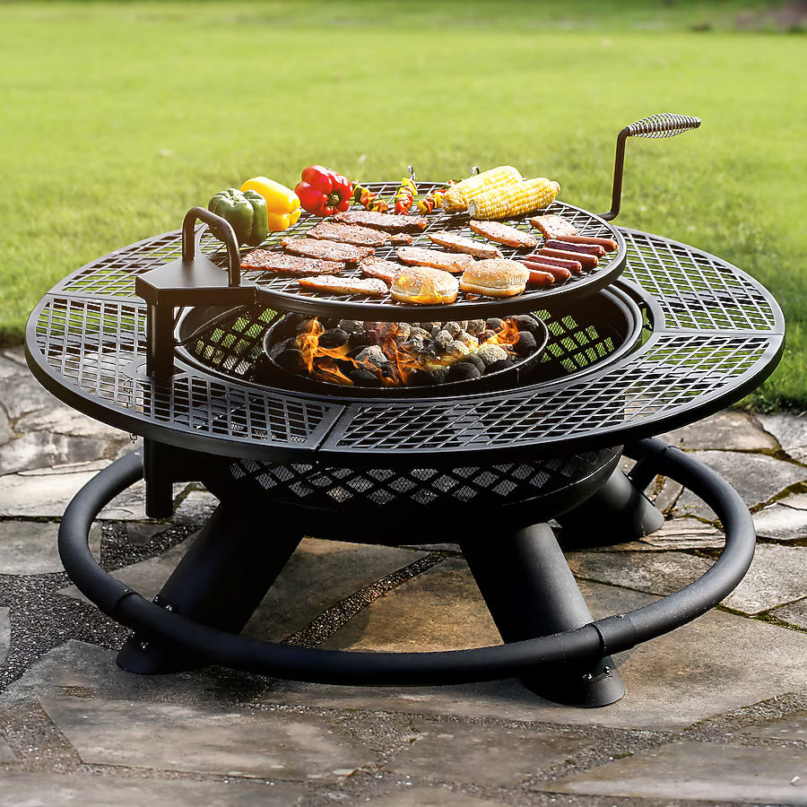 Rancher 47-in W Steel Round Wood-Burning Fire Pit
