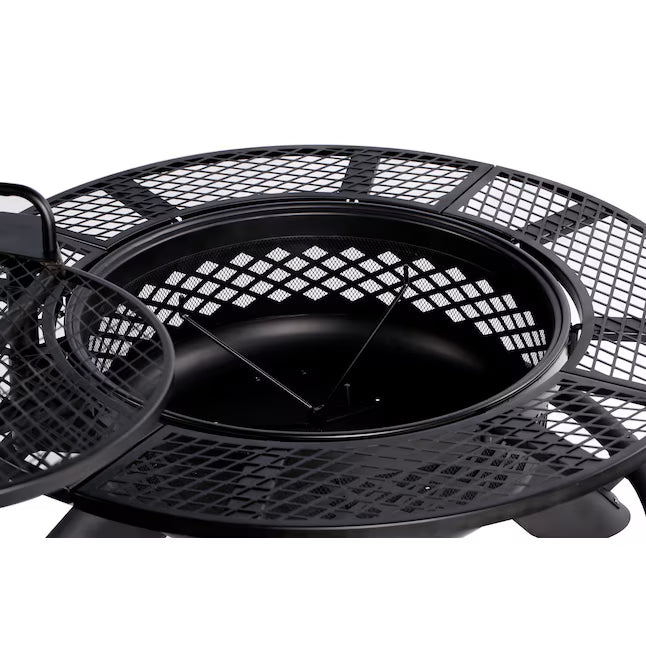 Rancher 47-in W Steel Round Wood-Burning Fire Pit