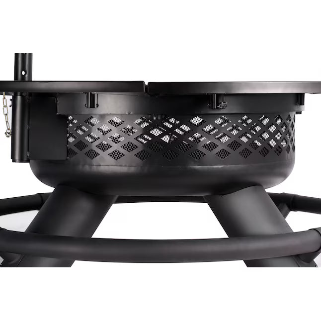 Rancher 47-in W Steel Round Wood-Burning Fire Pit