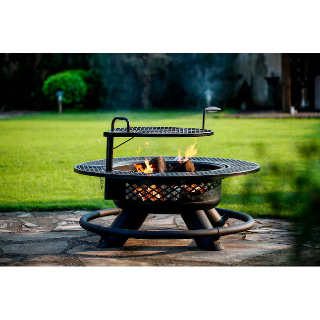 Rancher 47-in W Steel Round Wood-Burning Fire Pit