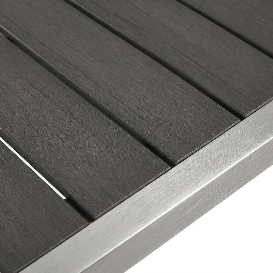 Outdoor Escape - Aluminum Outdoor Bar Table With Square Top And Modern Design - Gray